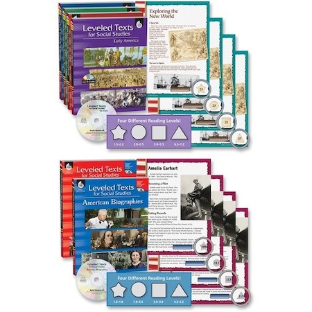 Shell Education Teacher Created Materials Leveled Texts Set, w/CD, Social Studies, 6 BK/ST, 6PK SHL51070
